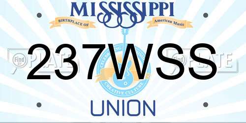 237WSS Mississippi License Plate