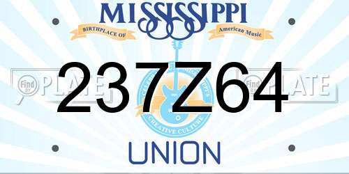 237Z64 Mississippi License Plate