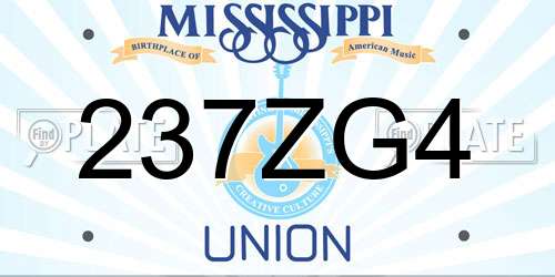 237ZG4 Mississippi License Plate