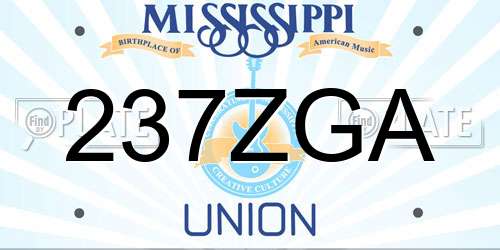 237ZGA Mississippi License Plate