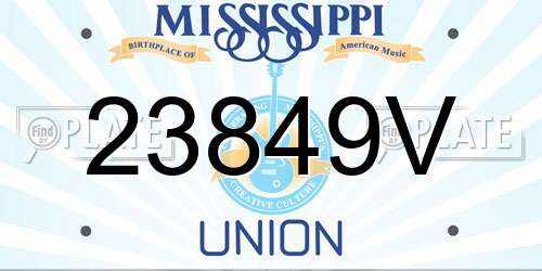 23849V Mississippi License Plate