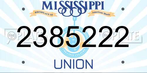 2385222 Mississippi License Plate