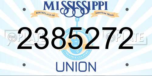 2385272 Mississippi License Plate