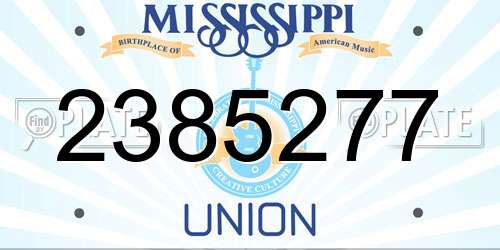 2385277 Mississippi License Plate