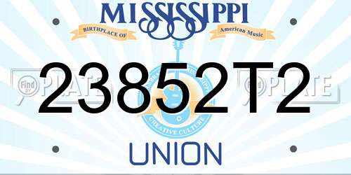 23852T2 Mississippi License Plate