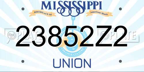 23852Z2 Mississippi License Plate