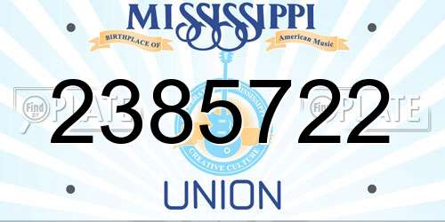 2385722 Mississippi License Plate