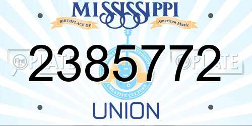 2385772 Mississippi License Plate