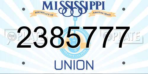 2385777 Mississippi License Plate