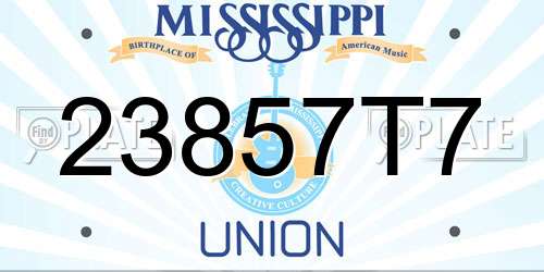 23857T7 Mississippi License Plate