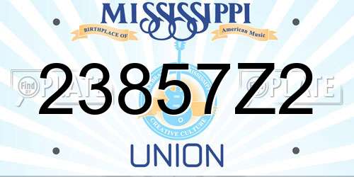 23857Z2 Mississippi License Plate