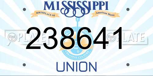 238641 Mississippi License Plate