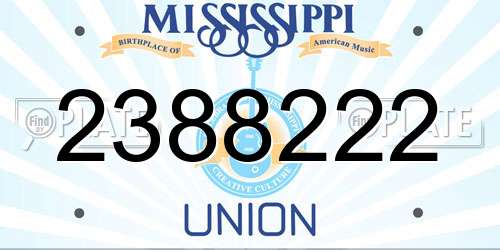 2388222 Mississippi License Plate