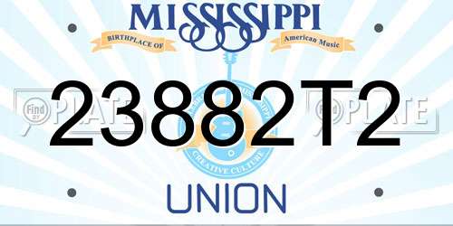 23882T2 Mississippi License Plate