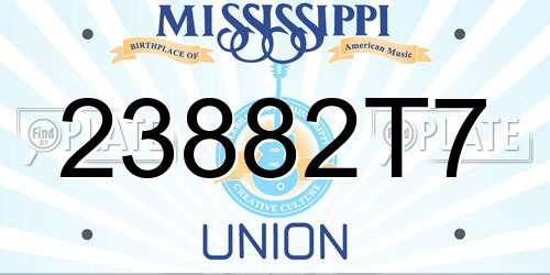 23882T7 Mississippi License Plate