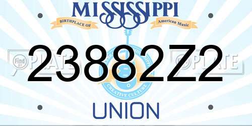 23882Z2 Mississippi License Plate