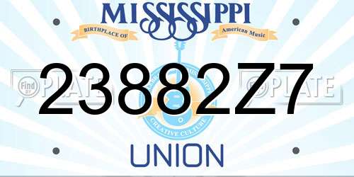 23882Z7 Mississippi License Plate