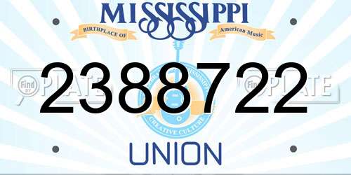 2388722 Mississippi License Plate
