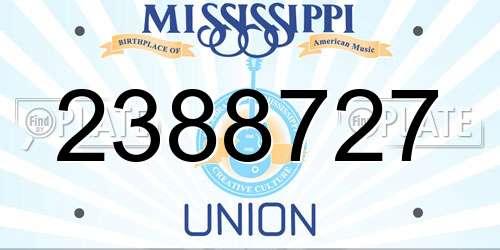 2388727 Mississippi License Plate