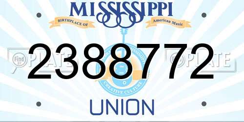 2388772 Mississippi License Plate