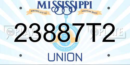 23887T2 Mississippi License Plate