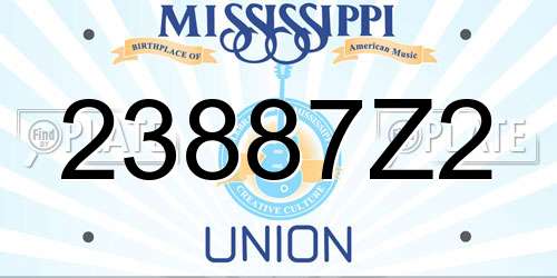 23887Z2 Mississippi License Plate