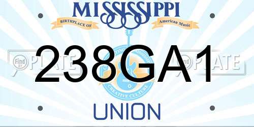 238GA1 Mississippi License Plate