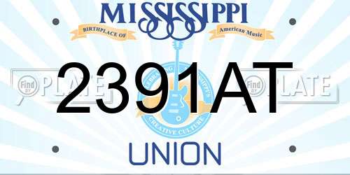 2391AT Mississippi License Plate