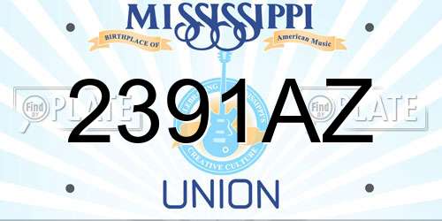 2391AZ Mississippi License Plate
