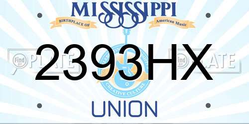 2393HX Mississippi License Plate