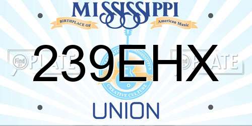 239EHX Mississippi License Plate