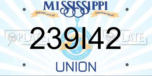 239I42 Mississippi License Plate
