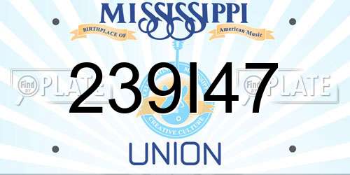 239I47 Mississippi License Plate