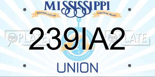 239IA2 Mississippi License Plate