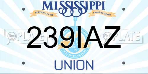 239IAZ Mississippi License Plate