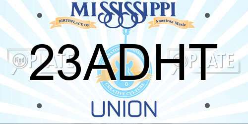 23ADHT Mississippi License Plate