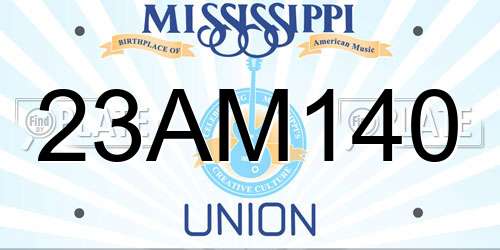 23AM140 Mississippi License Plate