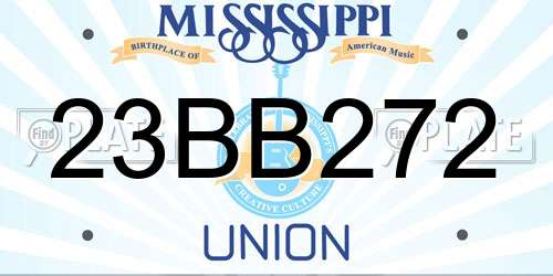23BB272 Mississippi License Plate