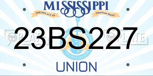 23BS227 Mississippi License Plate