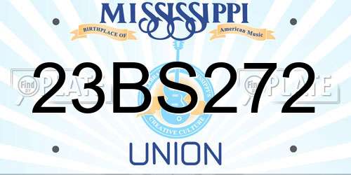 23BS272 Mississippi License Plate
