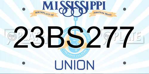 23BS277 Mississippi License Plate