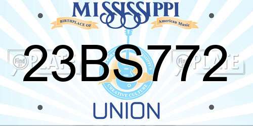 23BS772 Mississippi License Plate