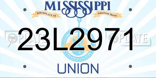 23L2971 Mississippi License Plate