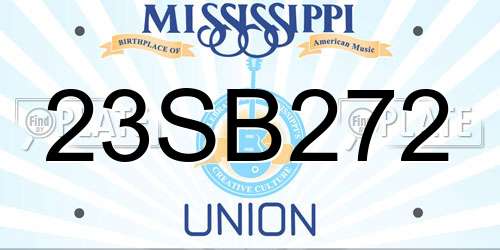 23SB272 Mississippi License Plate