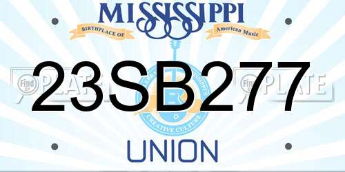 23SB277 Mississippi License Plate