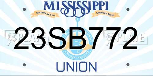 23SB772 Mississippi License Plate