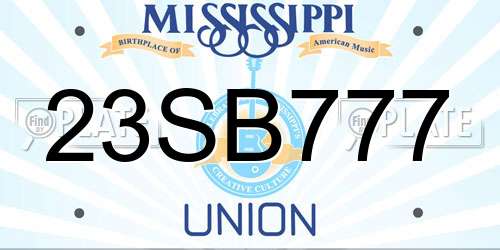 23SB777 Mississippi License Plate