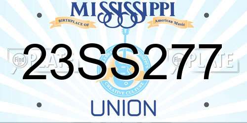23SS277 Mississippi License Plate