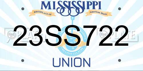 23SS722 Mississippi License Plate