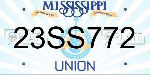 23SS772 Mississippi License Plate